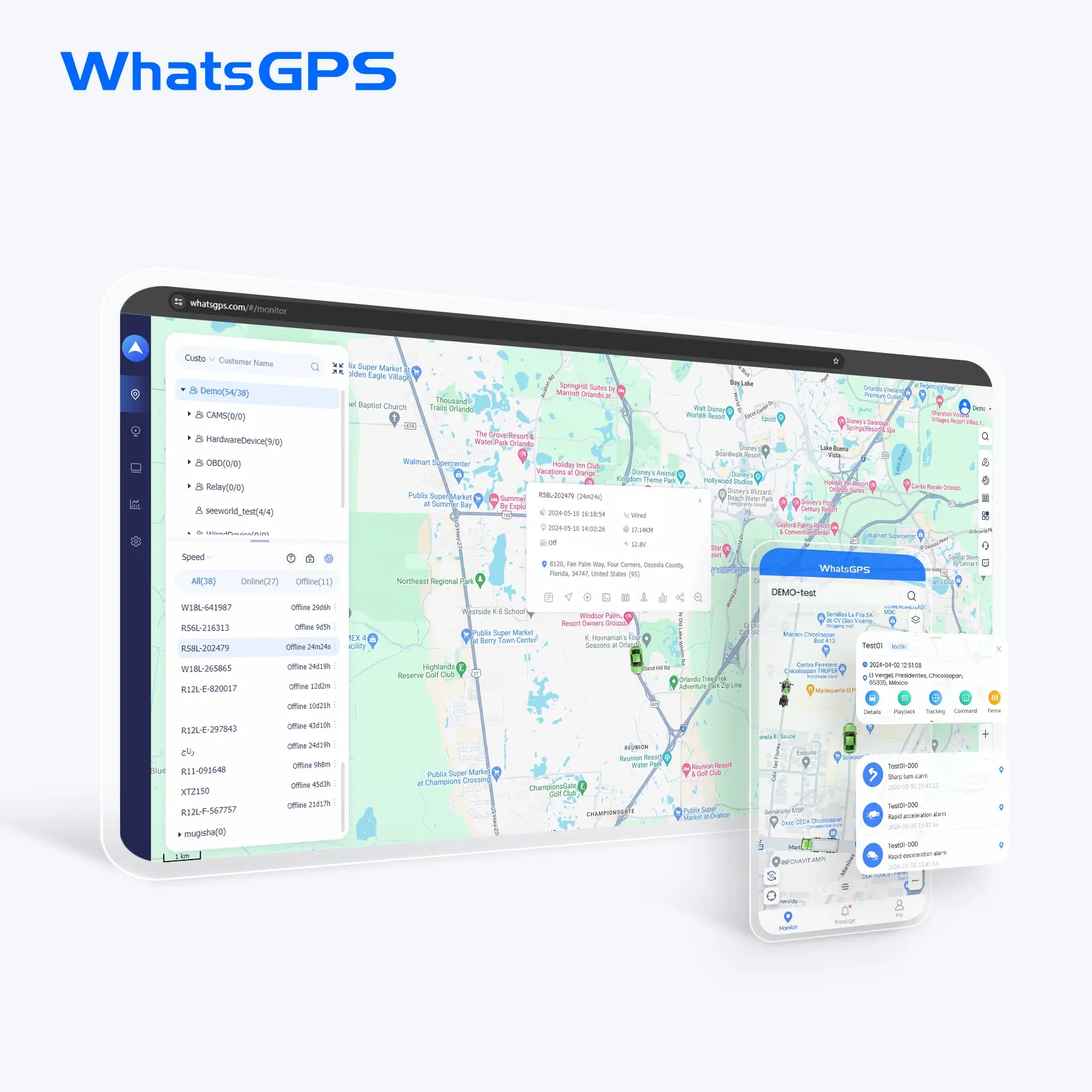 WhatsGPS Motor-ACC-Status-Alarm GPS-Tracking-Gerät System für Fahrzeug Motorrad-Tracker
