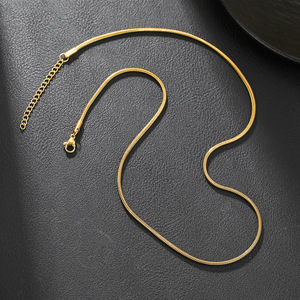 Stainless Steel Round Snake Chain <b>Necklace</b> Electroplated Clavicle Chain Jewelry For Daily Party Wear Yiwu Origin - Product Image 3