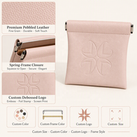 Pochette à bijoux en cuir PU avec logo en relief personnalisé, étanche, avec aimant, pour ranger bracelets et colliers