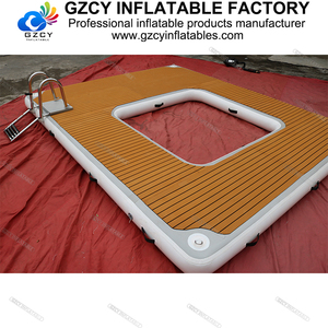 Piattaforma Galleggiante Gonfiabile in <span class=keywords><strong>Legno</strong></span> per Esterni, Isola Galleggiante per Yacht, Certificata CE, Piattaforma Galleggiante per Moto d'Acqua con Scaletta - Product Image 4