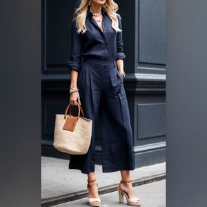 Women's Casual Chic Cardigan Long-Sleeve Top & Loose <b>Pants</b> 2-Piece Set Fashion - Product Image 3