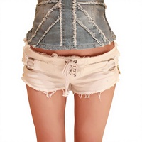 Short en jean déchiré taille basse coupe droite pour femme, style européen/américain, sexy et audacieux, idéal pour l'été