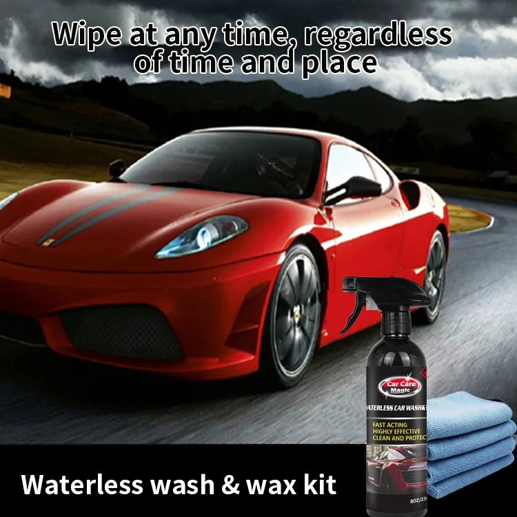 Neue Formel Auto-Reinigungsspray wasserlose Wäsche und Wachs-Autoglanz-Shampoo wasserfreier Auto-Reiniger