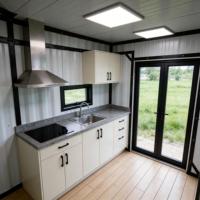 Supermarché modulaire préfabriqué extensible à double aile, conteneur pliant en panneaux sandwich, construction en acier, 20 pieds