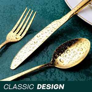 Juego de Cubiertos Minimalistas Ecológicos de Acero Inoxidable para Bodas y Fiestas, Cuchillo, Tenedor y Cuchara, Aptos para Lavavajillas - Product Image 3