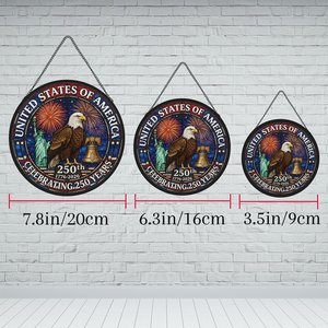 Pendentif attrape-soleil en vitrail, ornement commémoratif du 250e anniversaire des États-Unis - Product Image 5