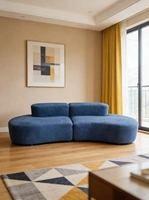 Canapé de salon moderne et simple de style nordique, avec rembourrage en éponge haute densité, conception incurvée et compression sous vide, pour l'exportation transfrontalière.