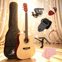 Guitare acoustique Dreadnought en tilleul 41'' – Pack complet pour étudiant – Ensemble de guitare folk pour la pratique – Vente en gros