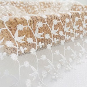 Tela de encaje de cordón de seda de leche Soluble en agua de encaje bordado africano blanco de Venta caliente para Material de fiesta de boda - Product Image 3