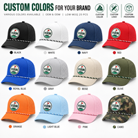 Topi Golf Wanita Custom Lucu 5 Panel Model Tali, Bernapas, Berlubang Laser, dengan Patch Pita PVC