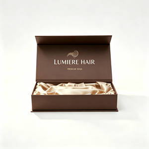 Matte <b>Black</b> Luxury Rigid Folding Wig Box Custom Logo Magnetic Hair Packaging <b>Boxes</b> Minimalist Cardboard Gift Box Human Hair - Product Image 2