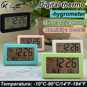 वायरलेस डिजिटल थर्मामीटर और आर्द्रता मॉनिटर प्लास्टिक से बने घर के उपयोग के लिए 10-99% रेंज इनडोर-आउटडोर तापमान घड़ी - Product Image 6