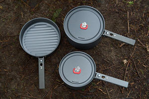 Batterie de cuisine pliable en aluminium OEM <span class=keywords><strong>avec</strong></span> <span class=keywords><strong>poignée</strong></span> <span class=keywords><strong>amovible</strong></span> pour les réchauds à induction pour les voyages et le camping en plein air - Product Image 2