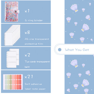 Bộ Bìa Sổ Kế Hoạch Tài Chính A6 Cho Trẻ Em Phong Bì Tiền Mặt Pvc Trong Suốt 6 Vòng Bìa Sổ Kế Hoạch - Product Image 2