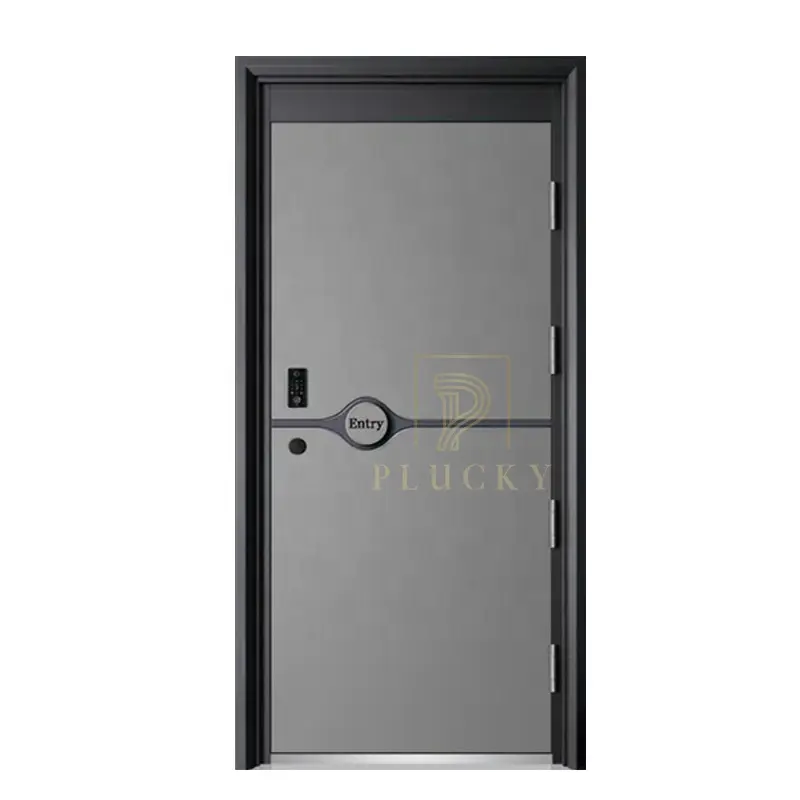 Puerta principal de seguridad de acero para Exterior, puerta de metal para el hogar