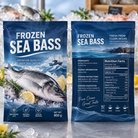 Sacs d'emballage personnalisés pour poissons congelés, sacs sous vide en plastique à trois soudures latérales, qualité alimentaire, pour fruits de mer, viande, crevettes, emballage pour congélateur