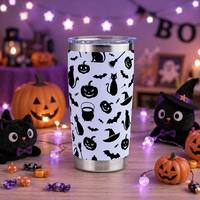 Gobelet isotherme personnalisé avec logo Halloween 20 oz, en acier inoxydable à double paroi, pour les voyages et le café