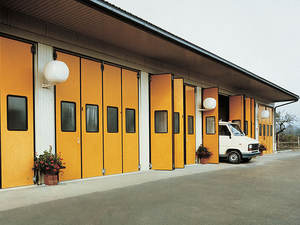 산업용 접이식 문 대형 창고 전기 접이식 문 아연 도금 판 작업장 접이식 문을 자동으로 밀고 당기십시오 - Product Image 6