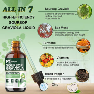 Biokom - Gotas Líquidas <span class=keywords><strong>de</strong></span> Guanábana (Graviola) <span class=keywords><strong>de</strong></span> Marca Propia con Musgo Marino, Cúrcuma, Vitaminas, Pimienta Negra y <span class=keywords><strong>Zinc</strong></span>, <span class=keywords><strong>Suplemento</strong></span> Energético e Inmunitario - Product Image 2