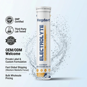 Comprimés effervescents d'<span class=keywords><strong>hydro</strong></span>électrolytes et de vitamines naturels et biologiques Halal, marque privée OEM ODM, pour adultes, hydratation rapide - Product Image 1