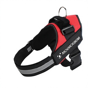 Arnés de Pecho para Perro MoeMoeBear K9, Rojo y Negro, Ajustable, Anti-Escape, para Perros Medianos y Grandes, Estilo Chaleco de Seguridad con Correa - Product Image 1