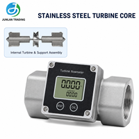 Débitmètre numérique à turbine en acier inoxydable DN20-DN80, filetage femelle, écran LCD, 8-1666 L/min