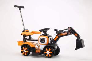 Auto <span class=keywords><strong>Elettrica</strong></span> Economica per Bambini, Veicolo da Costruzione a 4 Ruote con Maniglia di Spinta - Product Image 4