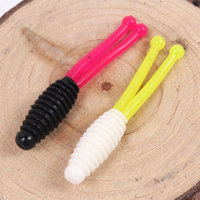 Leurre de pêche Hessen 5cm 1.1g, appât souple bicolore à deux queues, ver souple, appât lumineux UV pour la pêche au bar