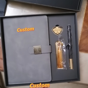 Đảng lưu niệm quà tặng cho người lớn sinh nhật biểu tượng tùy chỉnh và màu sắc năm mới nhật ký 2025 màu xám Tạp Chí PU da A5 máy tính xách tay với bút - Product Image 1