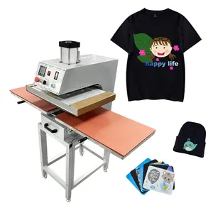 pneumatic double station slide 40*60cm heat press for t-shirt/bag/polo t-shirt heat press machine