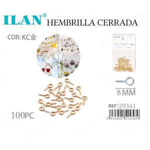 Fermaglio a chiusura ermetica 8 mm color oro, 100 pezzi per uso sartoriale - Product Image 3