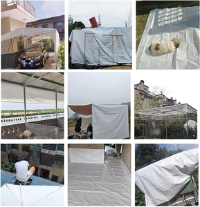 Bâche en PE bleu océan, durable, haute qualité, 90g, blanche, œillets métalliques, bord renforcé, pour voiture, camping, tente, toiture, découpe - Product Image 6