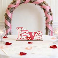 Support de lettres LOVE en bois pour la Saint-Valentin, décoration romantique, fournitures en gros
