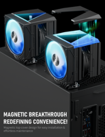 Refroidisseur d'air pour processeur UpHere UE2 Elite ARGB, 8 caloducs, miroir infini, double tour, ventilateur PWM 120 mm pour Intel LGA1700 1851 AMD AM5