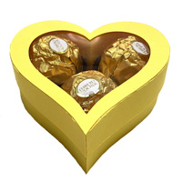 Usine En Gros Valentine Boîte Cadeau Emballage Chocolat Truffe Boîte D'emballage Pvc Fenêtre Petite Boîte De Chocolat En Forme De Coeur