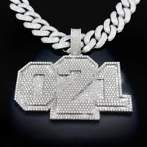 Collar con Colgante de Diamantes Brillantes de Lujo Chapado en Plata de Alta Demanda, Unisex, para Regalo del Día de San Valentín, Precios al por Mayor - Product Image 3