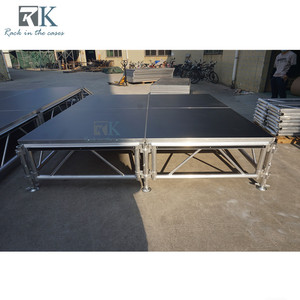 Black Non-slip <b>Stage</b> with Stairs Easy Install Performances Aluminum <b>Stage</b> - Product Image 3