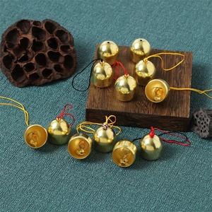 Temple Carillons à vent et accessoires en cuivre pur et fer, imprimés UV, avec marteau de cloche, anti-vol, cloches dorées de Noël DIY - Product Image 5