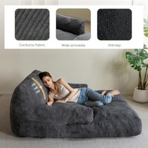 Canapé de sol confortable pour familles <span class=keywords><strong>d</strong></span>'animaux, grand lit pour chien en tissu côtelé pour humains avec mousse de soutien - Product Image 5