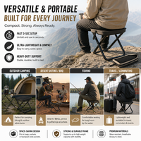 Chaise de camping pliable portable en aluminium, siège de pique-nique léger, mobilier d'extérieur avec sac de rangement