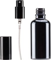Emballages cosmétiques de luxe entièrement noirs, flacon de parfum 50 ml, flacons en verre vides pour huiles essentielles avec vaporisateur noir