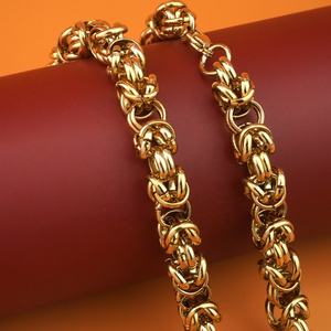 Collar de Cadena Bizantina con Baño de Oro PVD, Joyería de Acero Inoxidable de Alta Calidad a Precio de Mayoreo - Product Image 1