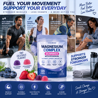 Gummies Complexe de Magnésium Potassium pour la Récupération Musculaire des Jambes Glycinate Citrate Malate D3 Végétalien Marque Privée