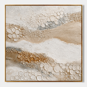 Abstract Embossed Canvas Art Minimalist Style Handmade <b>Frame</b> Indoor Decor - Product Image 3