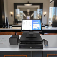15.6 pouces complet ensemble complet Scanner et imprimante bureau Pos dispositif caissier jusqu'à la machine pour fruits Storesr pharmacie