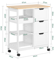 Chariot de cuisine moderne en bois avec roulettes et îlot de rangement pour restaurant, hôtel, extérieur, bar à domicile, salle à manger et salon