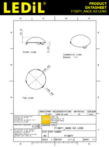 Lentilles et assemblages LED Ledils F13671_ANGE-RZ-LEN en PMMA, lentille ronde 47 mm x 16,5 mm transparente à clipser pour éclairage LED - Product Image 4
