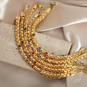 New Arrival 18K Gold Do not Fade Titanium Steel Diamond Zirconia Bracelets for Women Jewelry