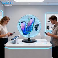 Ventilador Holográfico de 50 cm, 360 Grados, Mini Proyector de Ventilador Holográfico Estilo Esfera, Bola Holográfica 360 °   Para Eventos y Tiendas