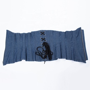 De moda cremallera Jean <span class=keywords><strong>sin</strong></span> tirantes y corsés Bustiers para llevar a cabo Plus tamaño azul Denim Corset Top para <span class=keywords><strong>mujeres</strong></span> - Product Image 5